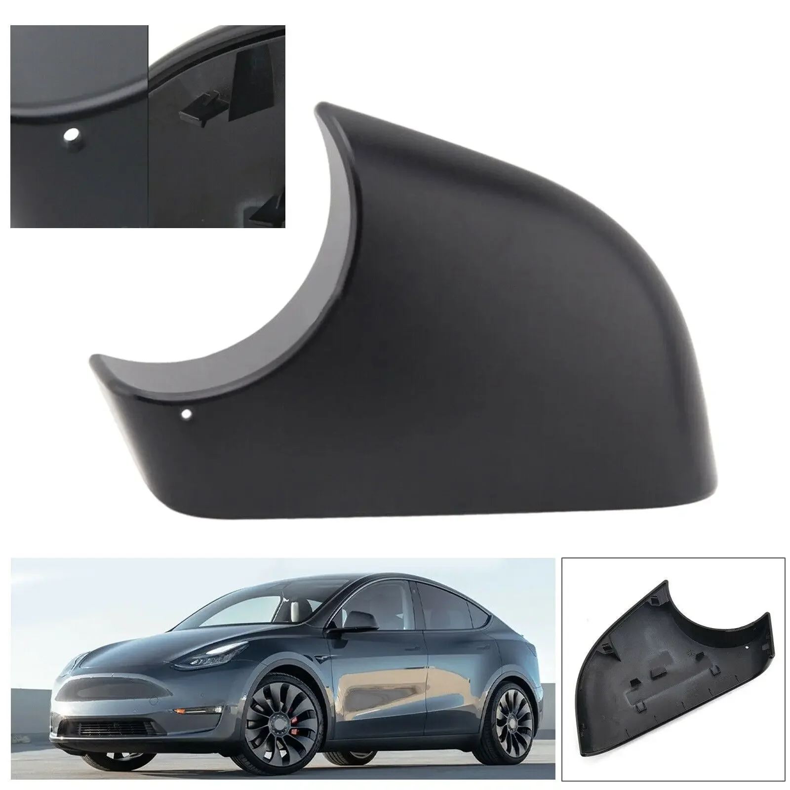 

Side Rear View Mirror Lower Base For Tesla Model Y 2020-2023 Matte Black Exterior Door Wing Mirror Holder 8202102 8202202