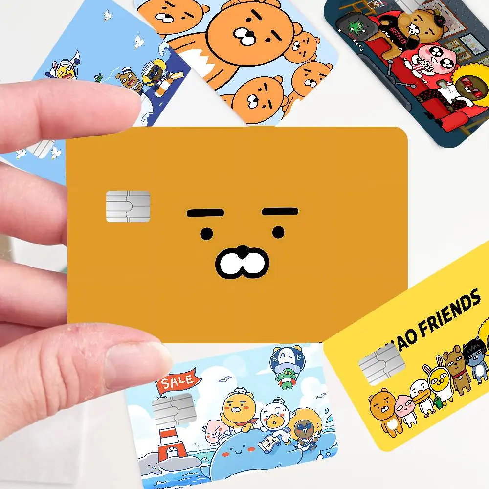 K-KAKAOS FRIENDS 2024 Anime Cartoon Skin Stickers Film Tape Case For Big Credit Debit Card Front Side