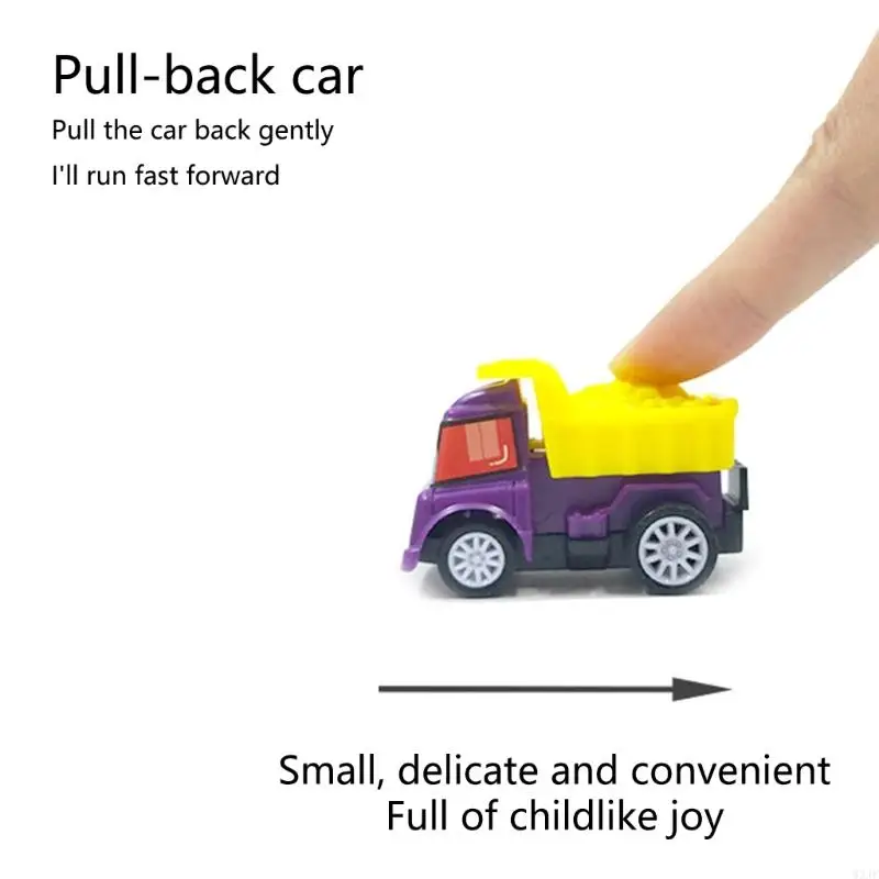 W3JF 6pieces ziehen Fahrzeugschub und Go -Autospielzeug Spaß und Bildungsspielzeug für Kinder zurück