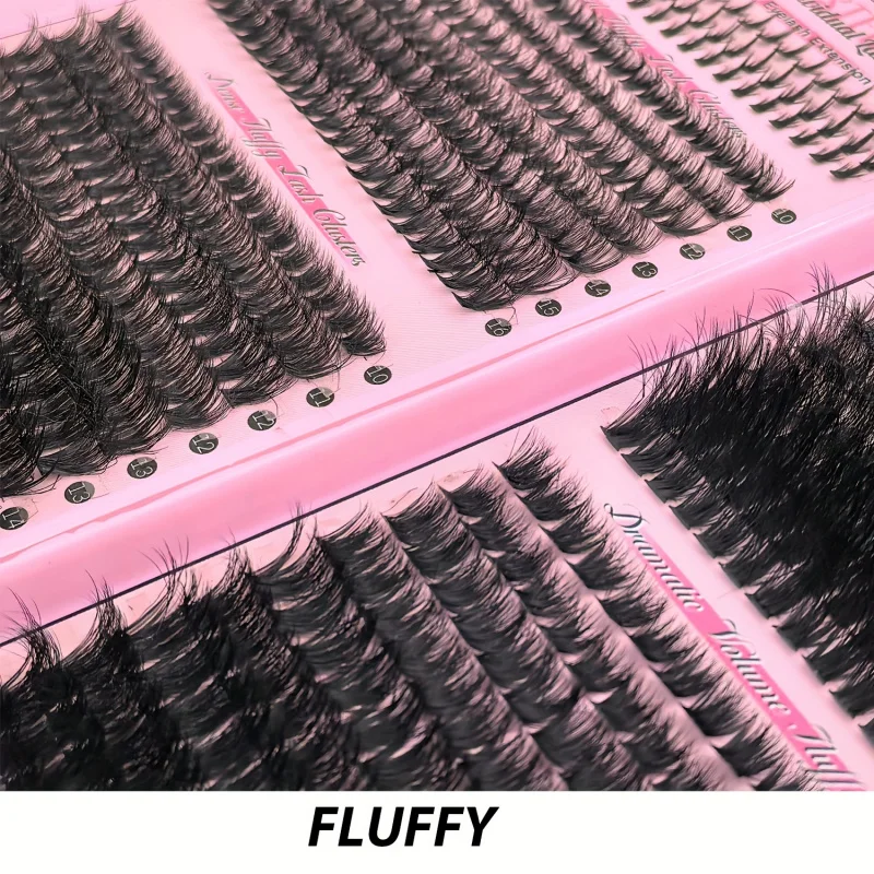 Estensione ciglia finte Lunghezza mista 9-16 mm Cluster ciglia fai da te Naturali, dense, spesse, extra spesse, DrammaticStyles (30D40D80D100D)