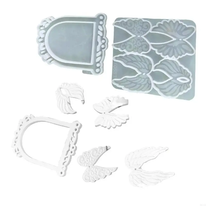 

Unique Accessories Resin Molds Handmade Crystal Wing Bird Cage Pendant Mould 964A