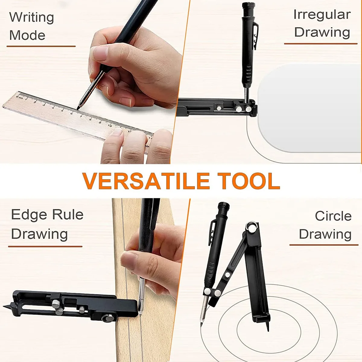 Imagem -03 - Ferramenta Multifuncional Scribe com Lápis Deep Hole Lápis de Construção Ferramentas de Carpintaria Faça Você Mesmo Woodworking Scriber