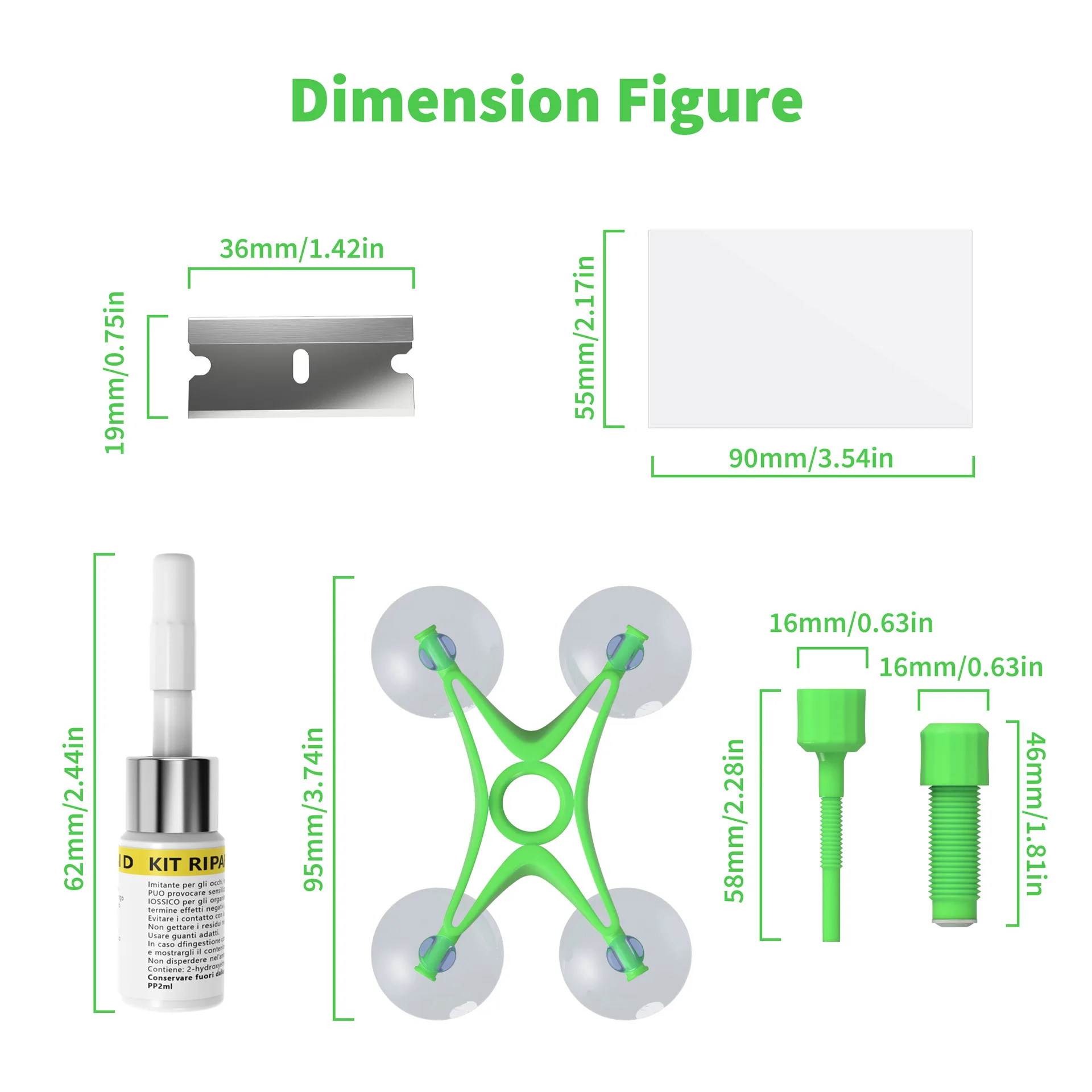 1 Set of Car Windshield Repair Tools, Glass Repair Fluid, Windshield Damage Repair Kit, Manual Glass Damage Repair, Suitable for Home Cars and Rvs, Car Glass Repair