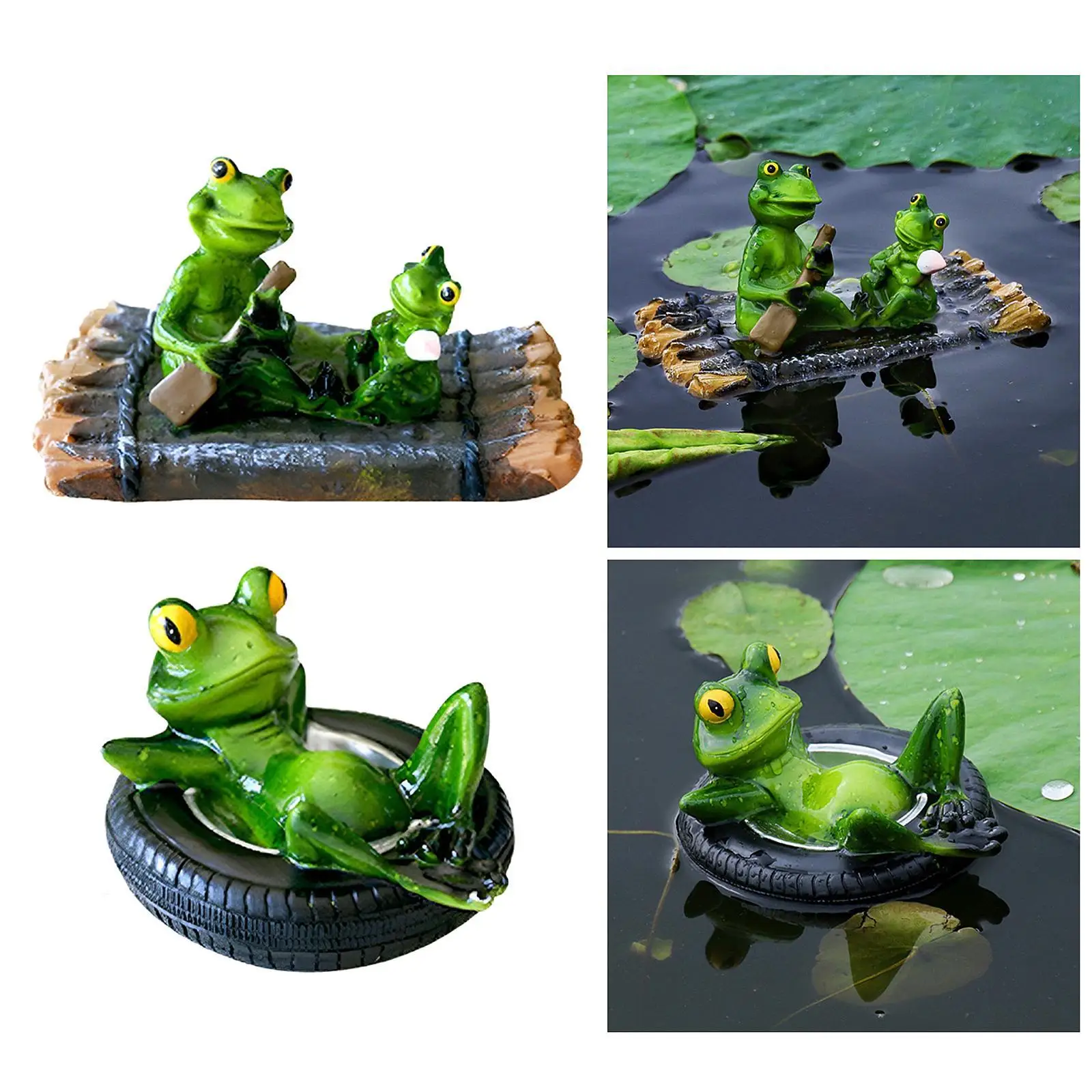 

Frog Statue Can Float on Water Micro Landscape Collections Adorable Frog Figurine for Fish Tank Yard Indoor Outdoor Lawn Balcony
