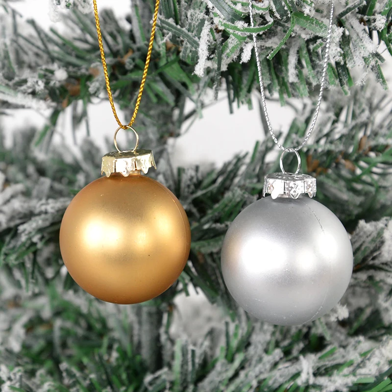 50/100pcs Round Christmas Balls Caps Xmas Ball Hanging Ornaments Removable Metal Cap Christmas Tree Pendants Home Decor New Year