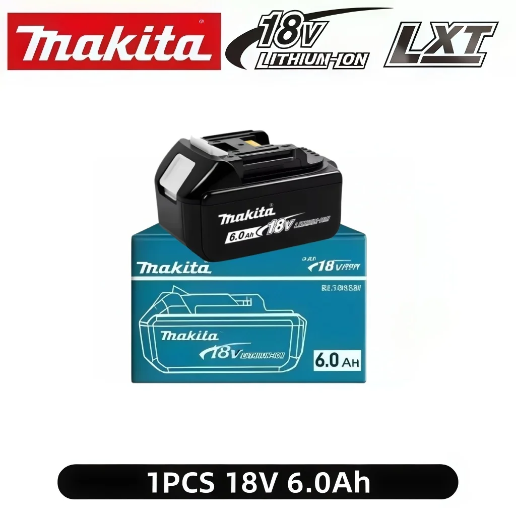 Original Makita DDF487 18V 13mm Akku-Bohrschrauber-Set Ausgestattet mit 6Ah Ersatzakku und Standardladegerät