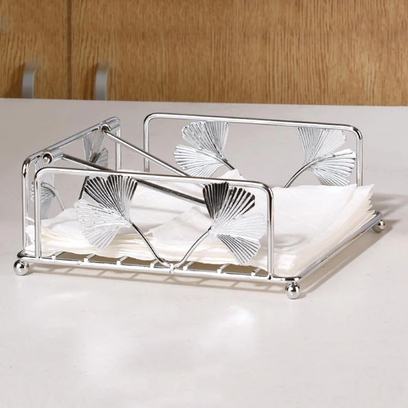

Rustic Metal Napkin Holder Square Paper Organizer For Kitchen Home Restaurant Cafes - Tabletop Decorative Napkin Holder