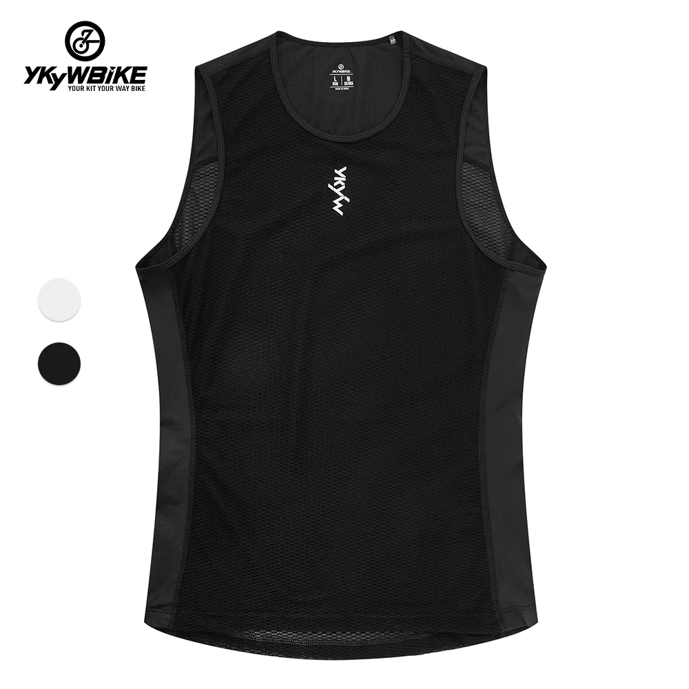 YKYW Men Women Base Layer Sleeveless Cycling Vest Black White Cycling Pro Clothing Bicycle Sports Road Bike Underwear Breathable