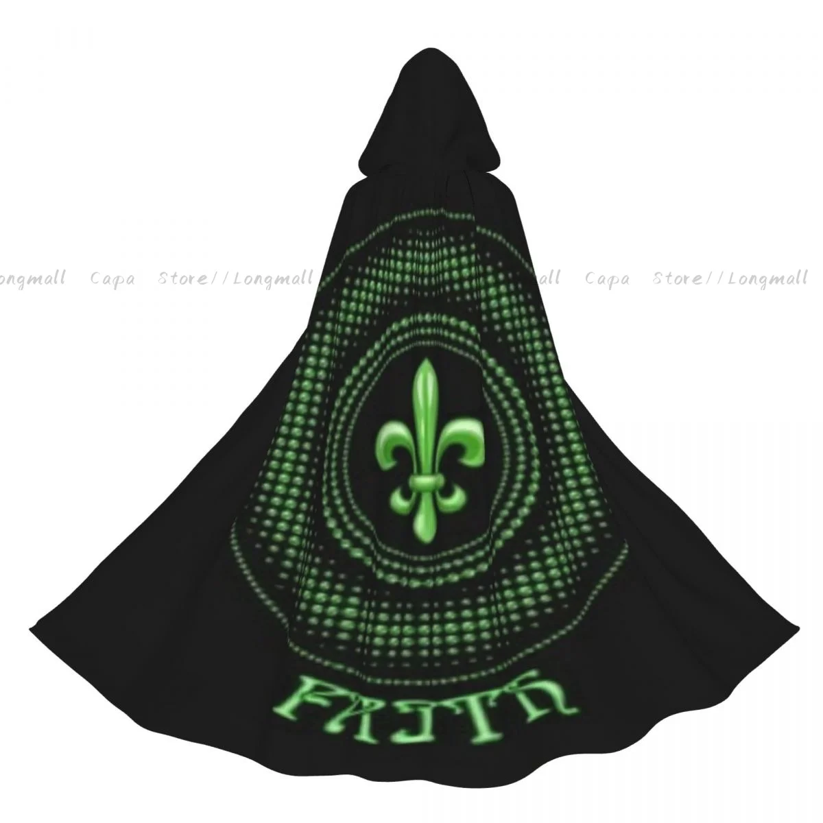 Witch Cloak Carnival Mardi Gras Green Colored Label Meaning Faith Halloween Cosplay Costume Unisex Adult Cloak Retro Ages Cape