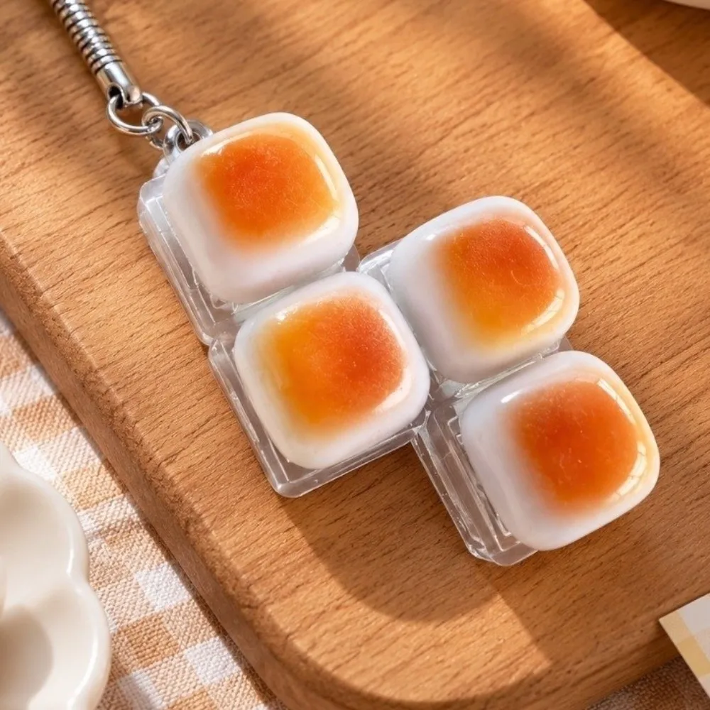Creative Clicker Keychain Portable Caramel Bread Keyboard Button Bread Keycap Fingertip Decompress Fidget Keyring Pass The Time