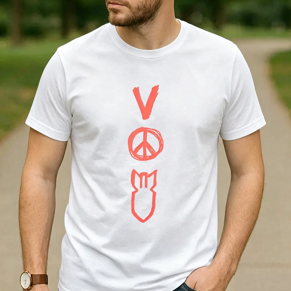Vintage V Peace Sign Symbol Graphic T Shirt Unisex Cotton Short Sleeve Anti War Peace Lover Casual Tee Festival Merch