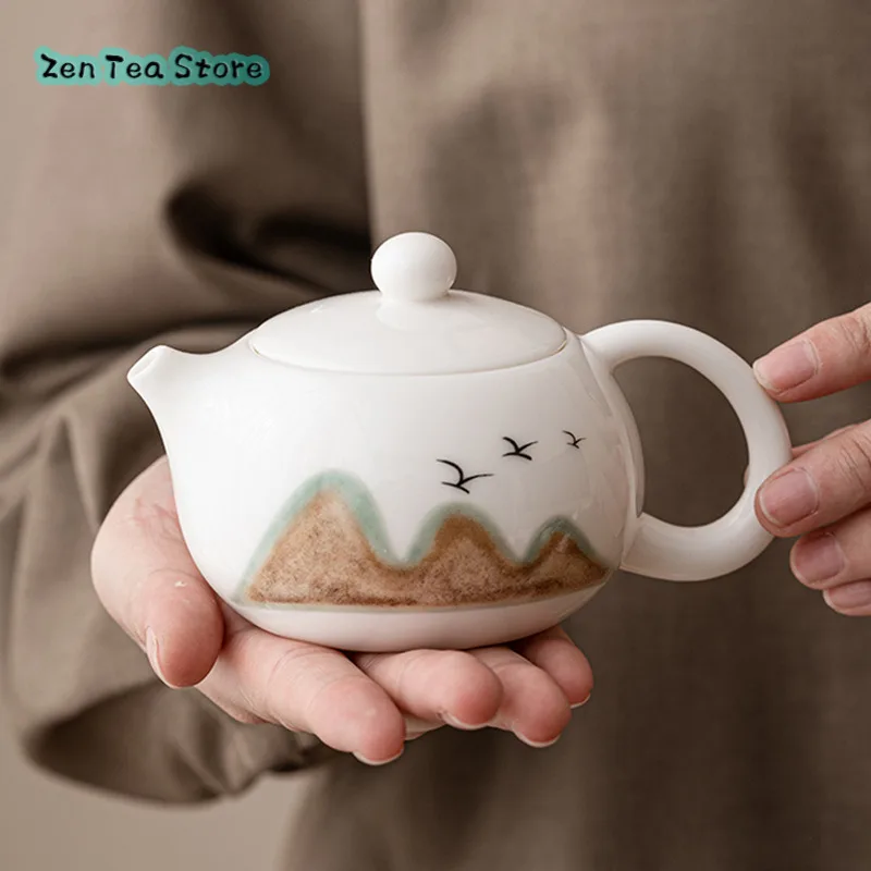 Xi Shi Pot Ceramic Teapot Home With Filter Hand Grab Pot Chinese Kung Fu Tea Set Teapot