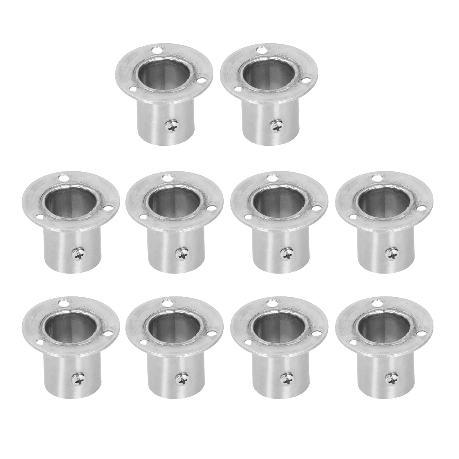 

10Set Flanged Holder Base Thicken Stainless Steel Closet Rod Tube Bracket Hardwares Closet Rod Flanged Holder Closet Rod Socket