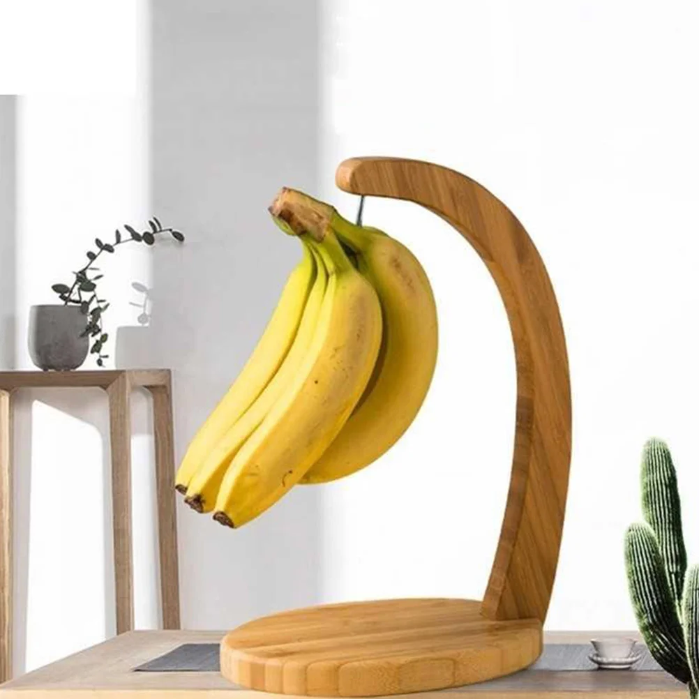 

Rattan Bamboo Banana Rack Household Fruit Holder Hanging Baskets Multipurpose Stable Hook Rack Creative Display Basket
