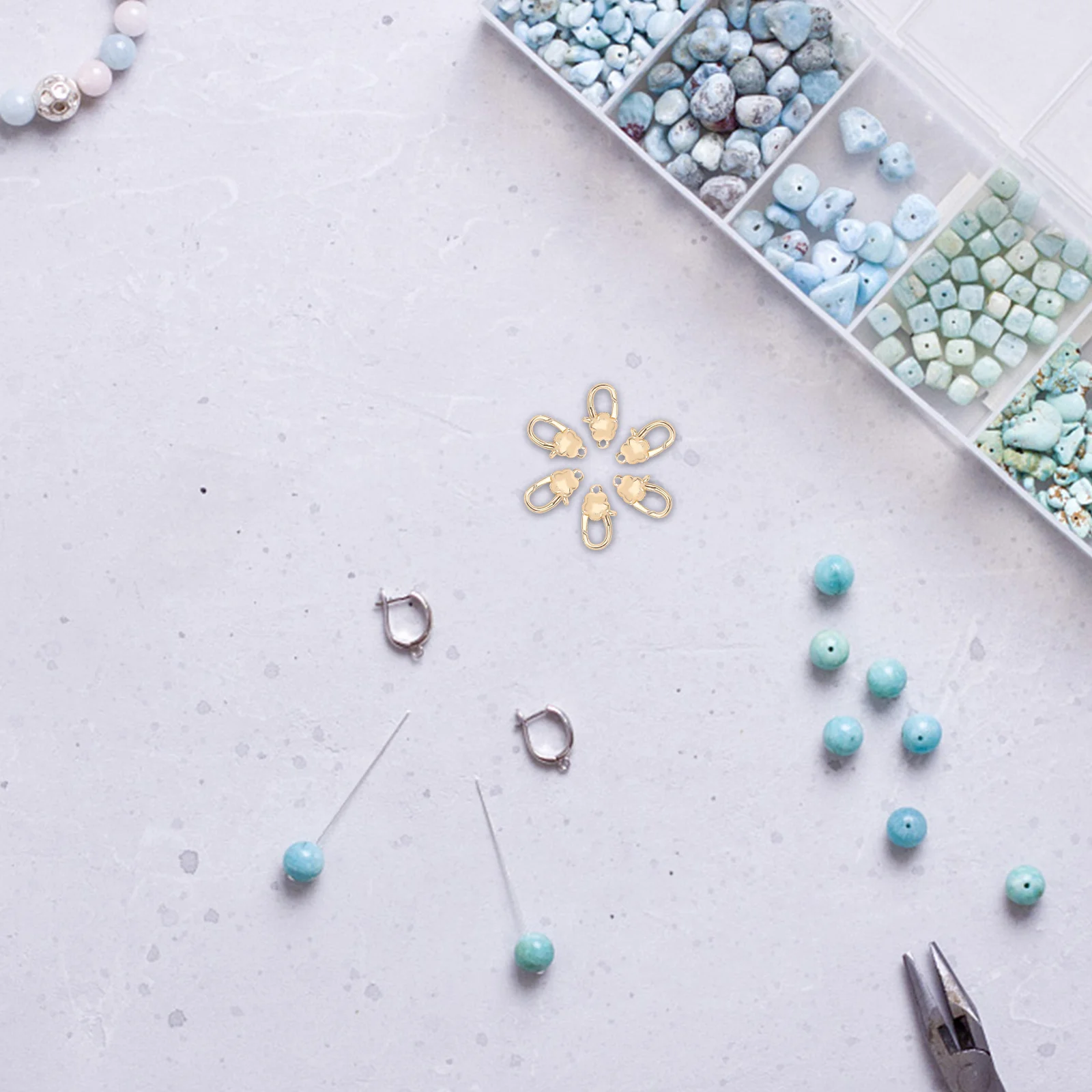 6Pcs Flower Lobster Claw Connectors Stylish Necklace Bracelet Keychain Jewelry DIY Accessories Necklace Lobster Clasps