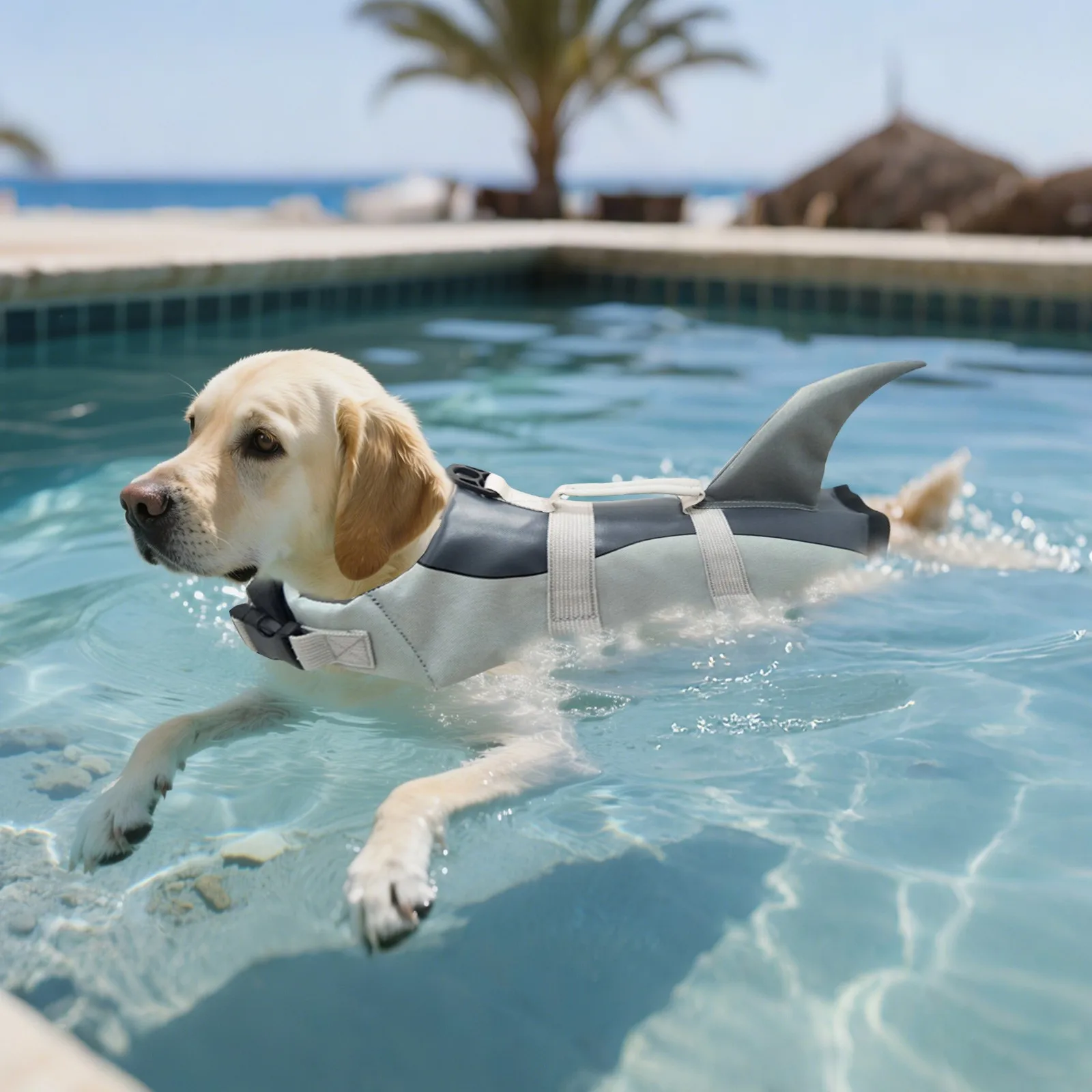 

Спасательный жилет для собак в виде акулы, купальник для собак, повышенная плавучесть, одежда для плавания для маленьких собак, защитный жилет с ручкой для серфинга собак