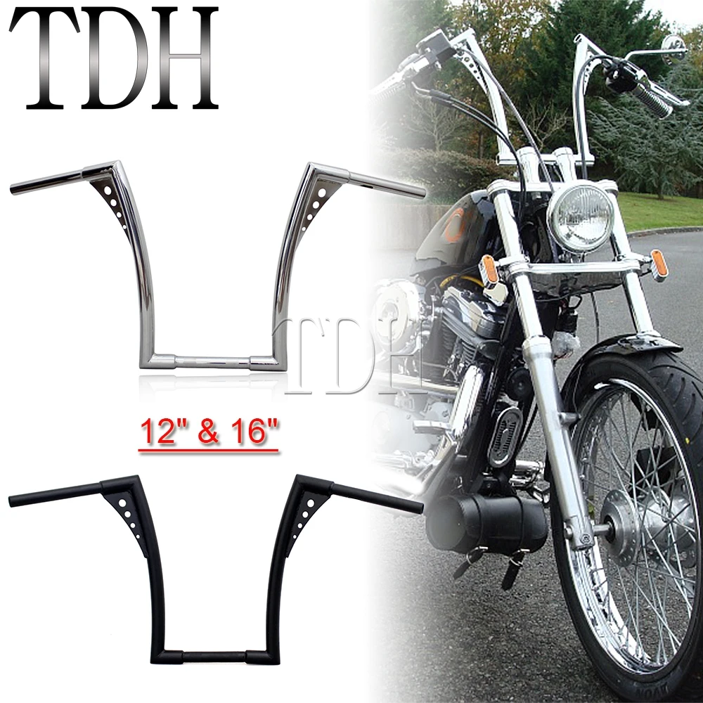 

Cafe Racer 12" 16" Rise 32mm Handlebar Handle Fat Drag For Touring Dyna Street Super Glide Low Rider Fat Bob FXD Ape Hangers Bar