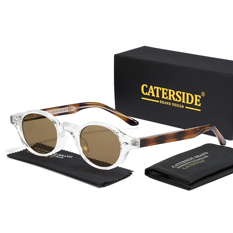 CATERSIDE Modische ovale Damen-Sonnenbrille, Vintage-Stil, kleiner Rahmen, luxuriöse Bügelenden, Sonnenbrille für Herren, Party- und Outdoor-Brille, UV400 – Detail 4