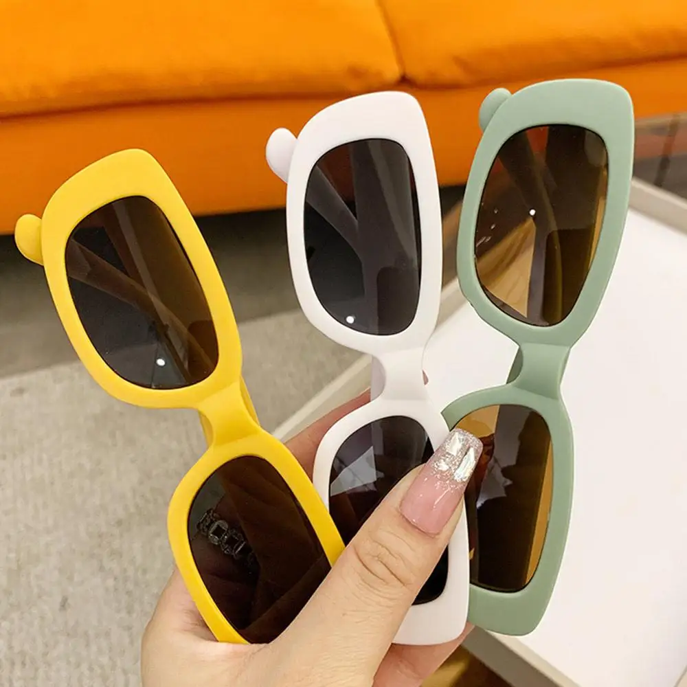 어린이용 직사각형 선글라스, 귀여운 햇빛 차단, 타원형 프레임 선글라스, 야외 여름 그늘