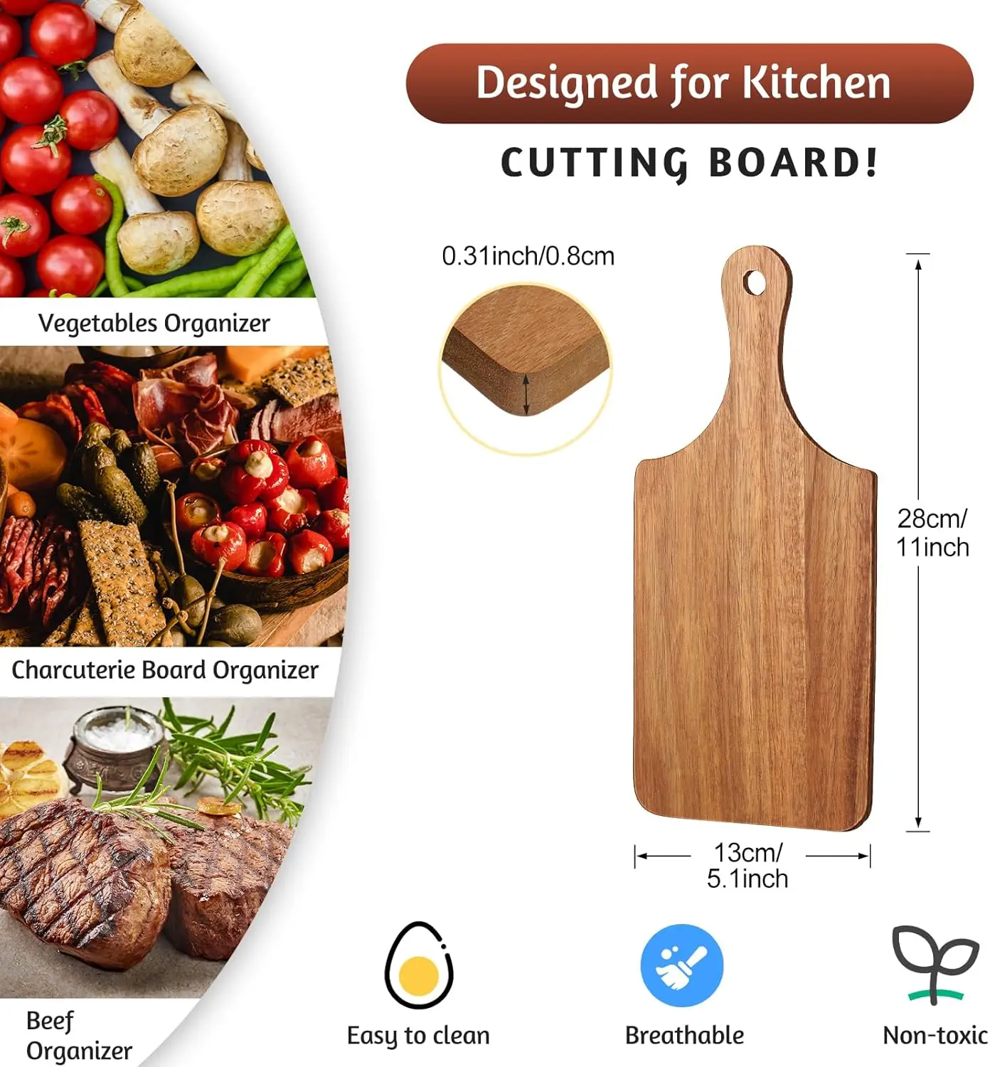 ebe 24 Pcs Cutting Board Bulk 11 X 5 Inch Wood Chopping Board Blank Small Laser Engraving Serving Board Mini Charcuterie