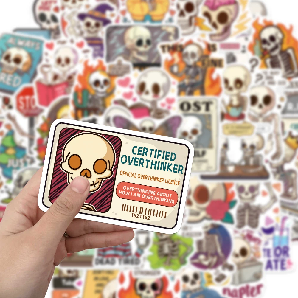 50PCS Creative Cartoon Skeleton Personalized Stickers DIY Phone Case Notebook Water Cup Computer Decorative Decals