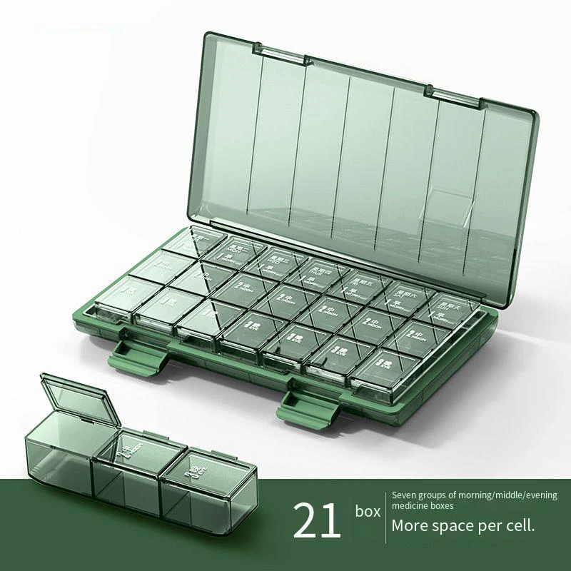Portable Weekly 7 Days Pill Case Colorful Design Stackable 3/4 Times a Day Medicine Storage Dispenser/Plastic Pill Organizer Box