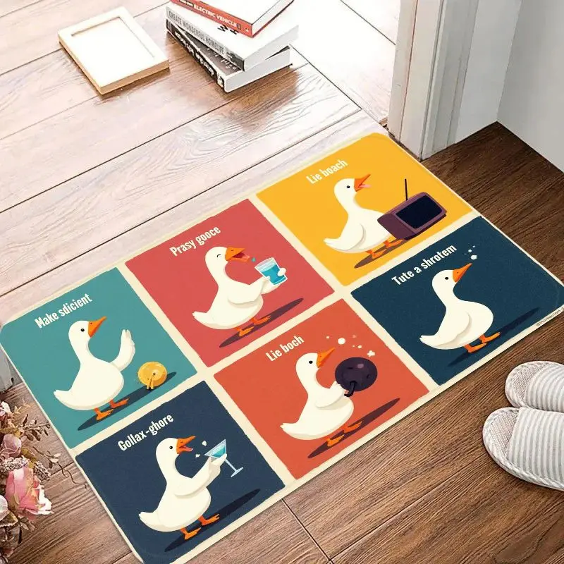 

VIKAMA Cute Duck Floor Mat Easy to Wash Non-Slip Water Absorbent Entry Door Mat Interior Decoration