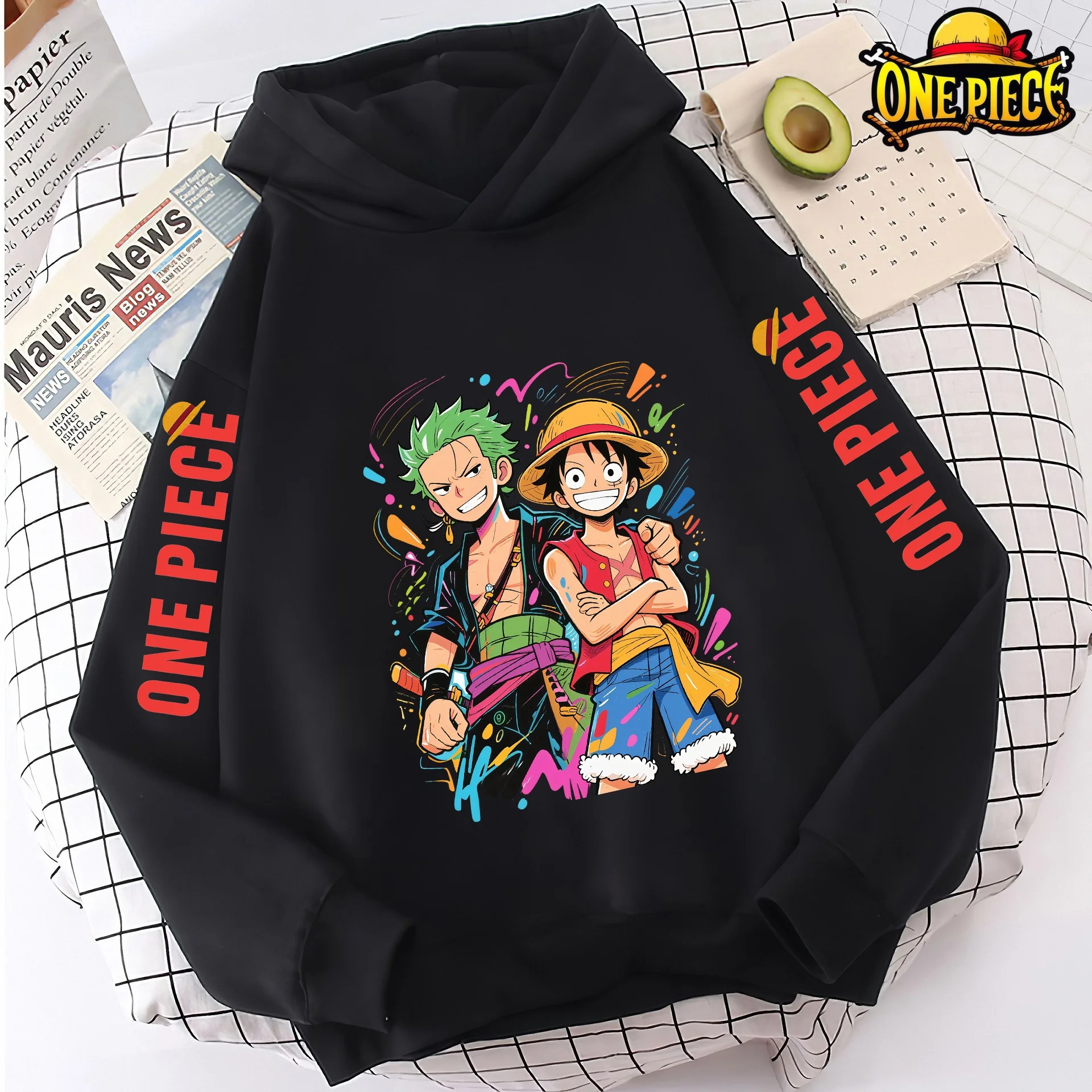 Ropa de Anime de Luffy y Zoro para Niños, Sudadera con Capucha para Niños y Niñas, Traje con Capucha de Sonic, Ropa de Dibujos Animados de One Piece