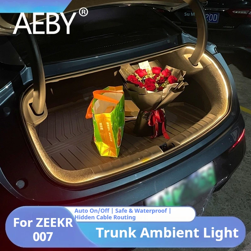 

AEBY для ZEEKR 007 2024 2025 окружающий свет багажника, водонепроницаемая светодиодная лента, простая установка, аксессуары для интерьера, Стайлинг автомобиля