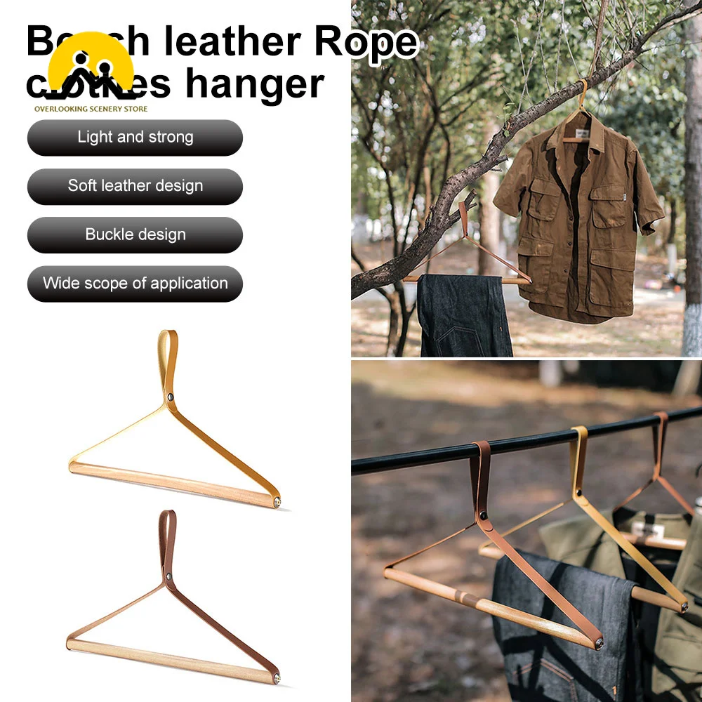 

Camping Hanging Drying Rack Beech Wood Leather Coat Clothes Hanger Shelf Stand Ultralight Towel Hanger for Home Bathroom Picnic