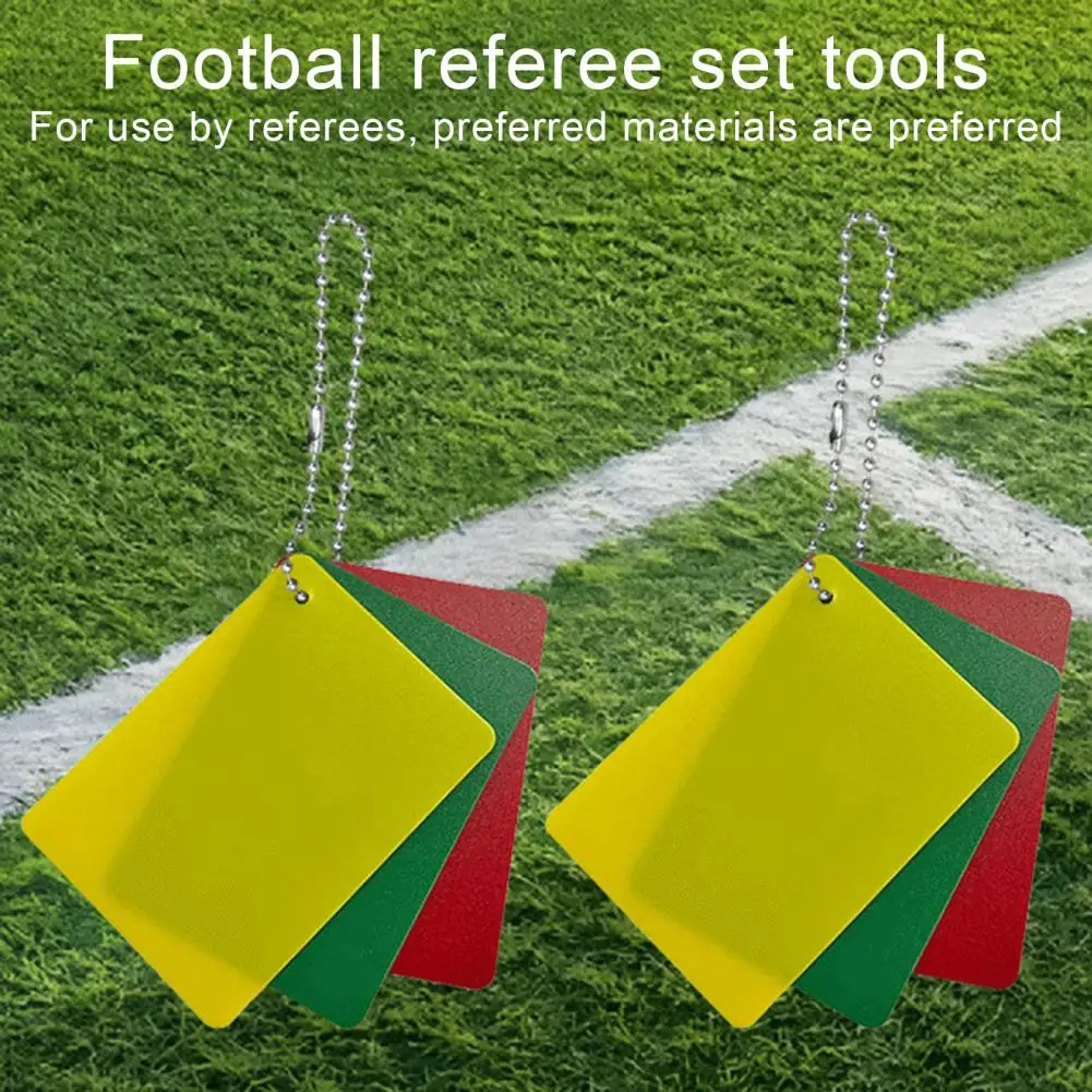 3 Pcs Soccer Referee Penalty Cards Set Green Red Yellow Cards Football Warning Ejection Delay Cards Referee Accessories