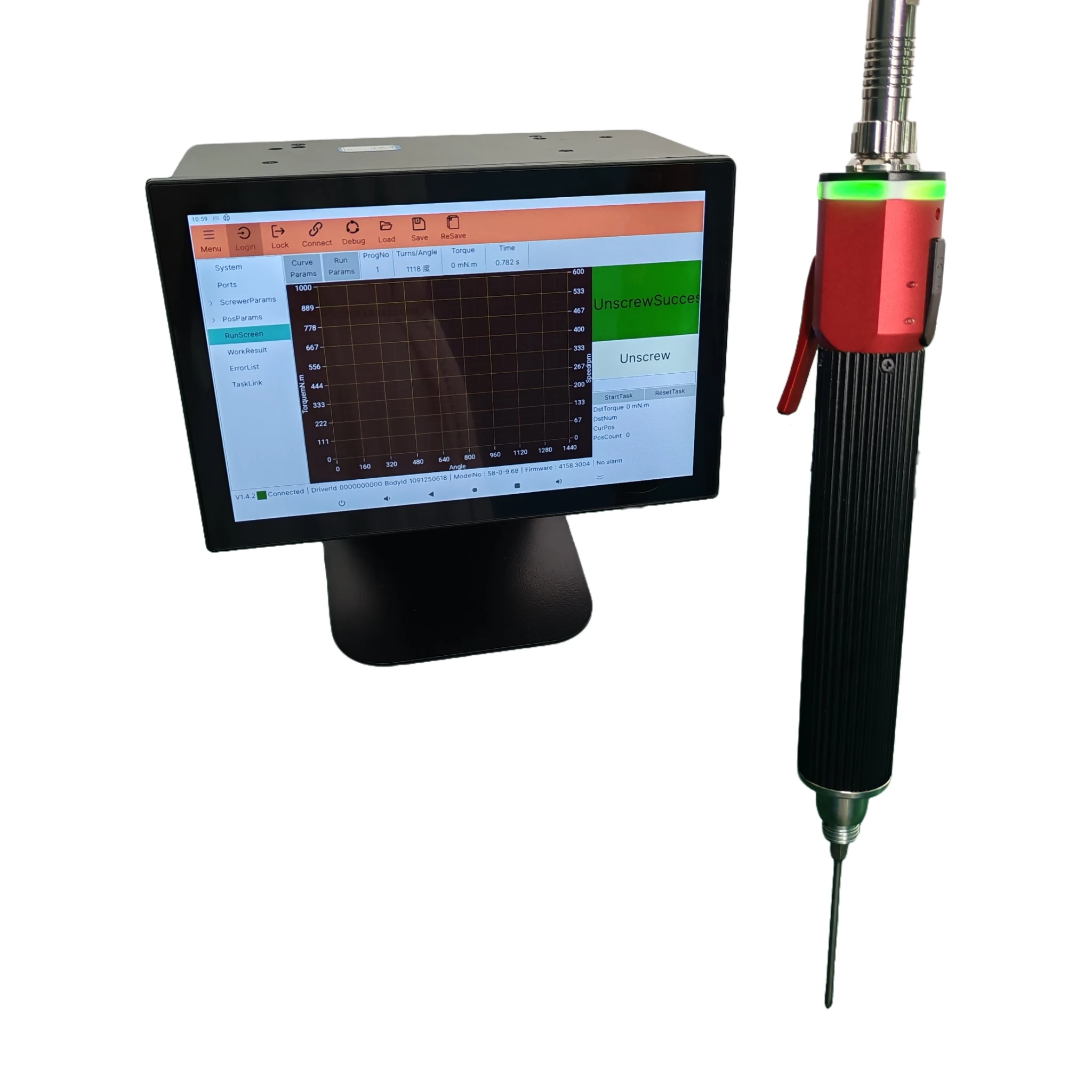 Smart electric screwdriver, servo control, brushless motor 1200 rpm, lithium-ion battery, support data storage, real-time Intern