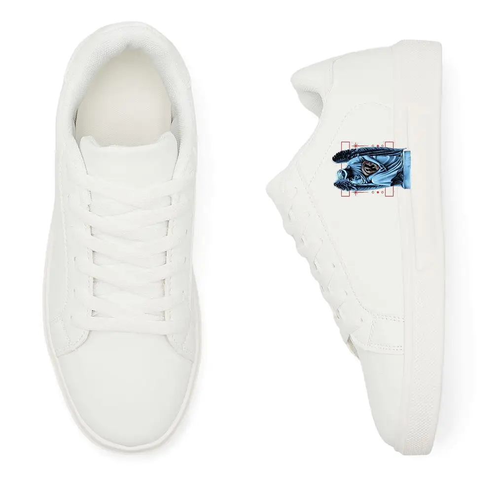 Unisex-Freizeit-Sneaker aus weißem Canvas: Retro – atmungsaktiv, weiche Sohle für Outdoor- und Indoor-Schuhe in Sprühfarbe in Graffiti-Weiß