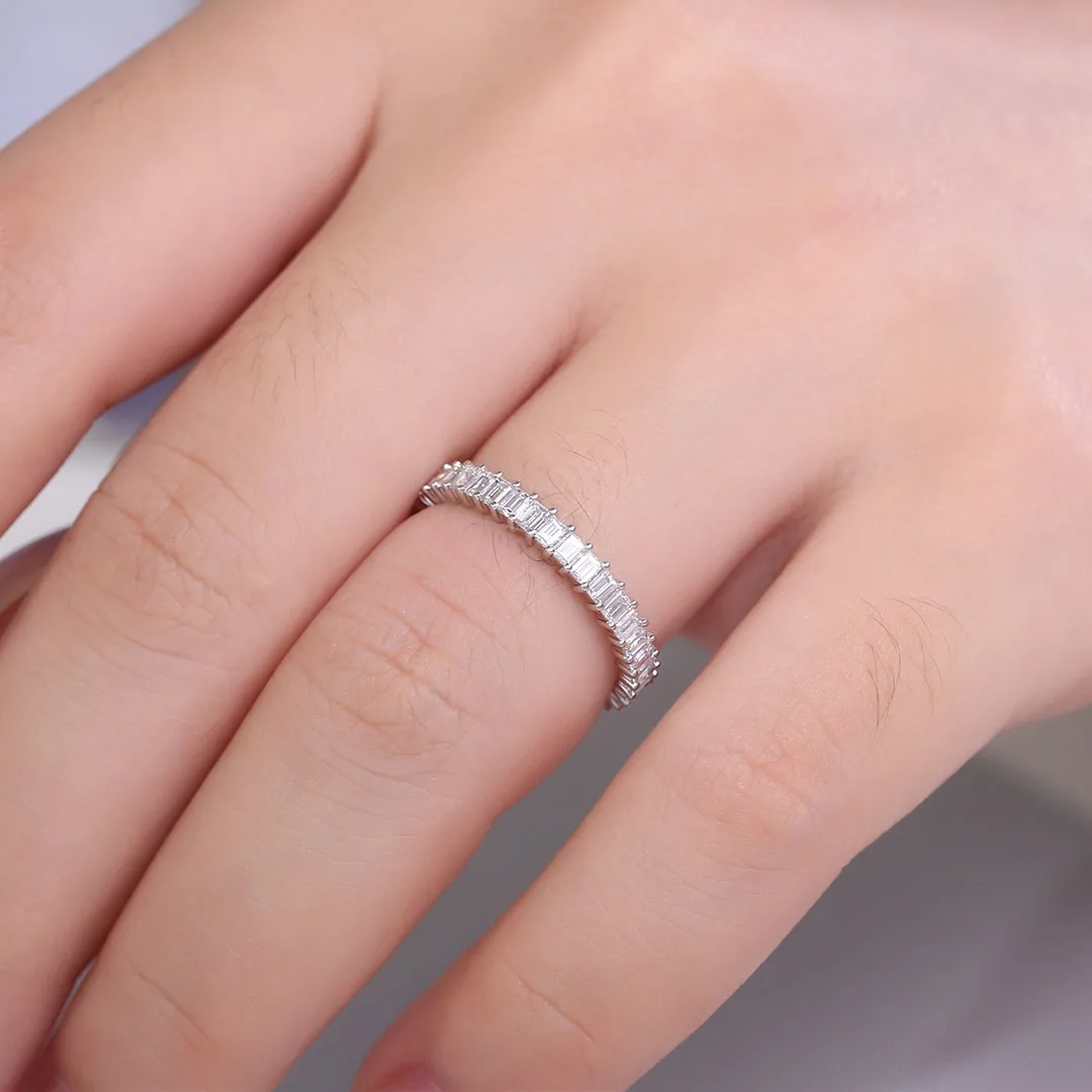 Anello a fascia intera classico Provence Anello da 14 kg in oro DEF/VVS con diamanti coltivati in laboratorio per le donne Matrimonio Fascia a una fila personalizzata personalizzata