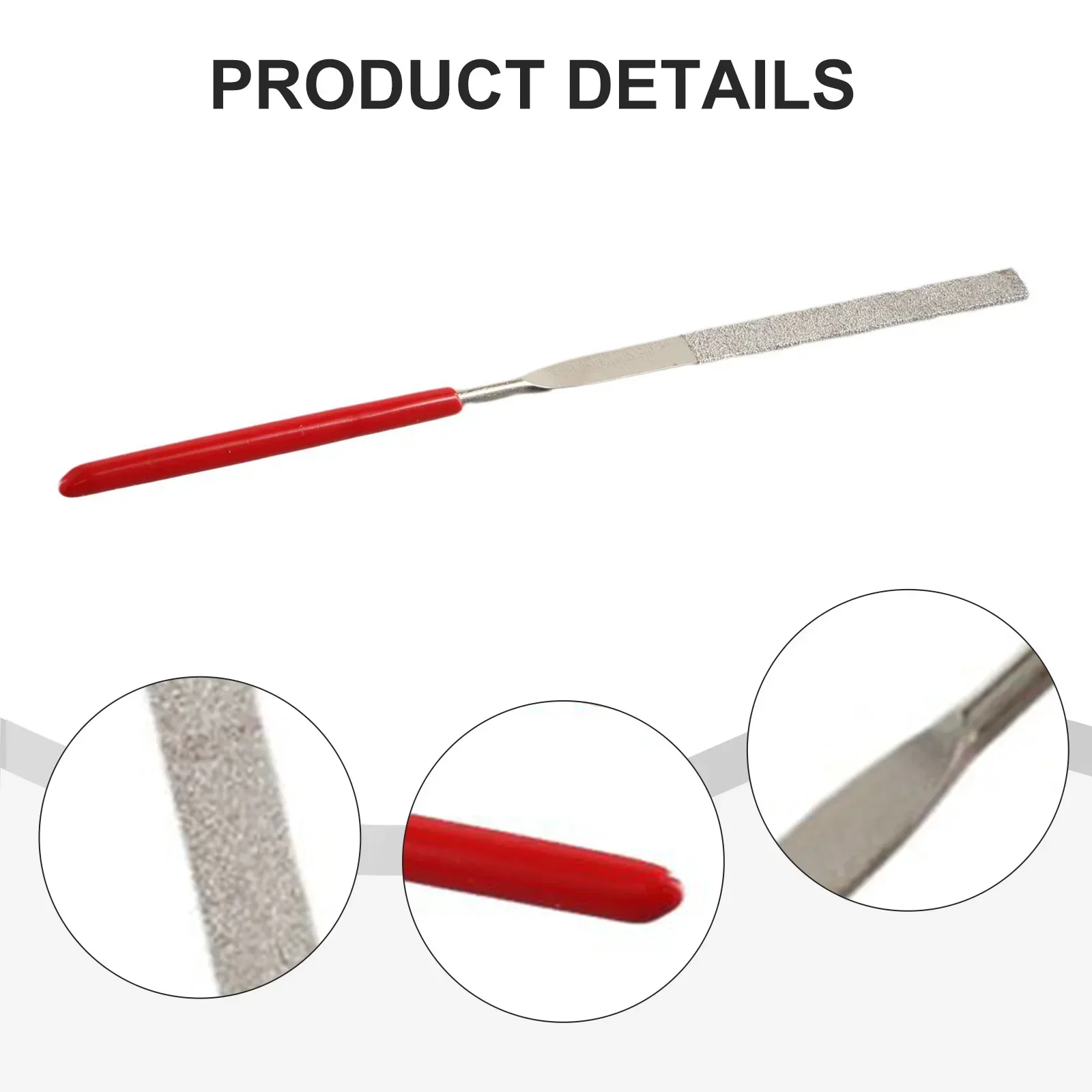 Needle Files Set Mini Needle Files Room Home Indoor 10 Pcs/Set 3*140mm Electroplated Diamond Grinding Red+Silver