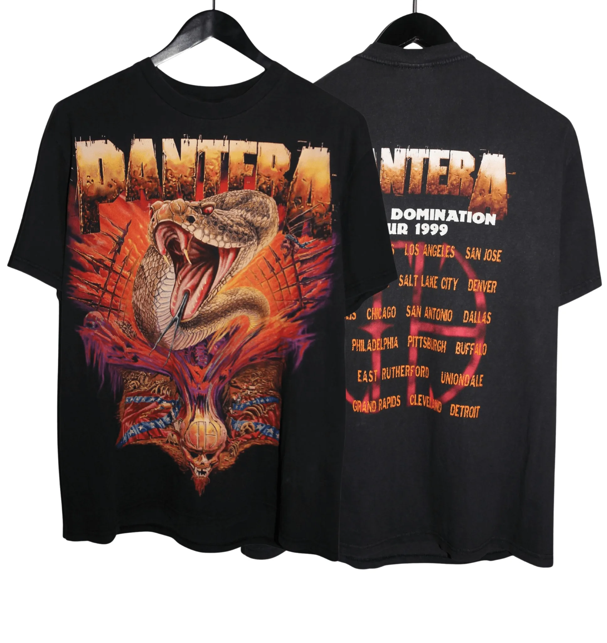 Camiseta gráfica da banda de metal Pantera, edição da digressão mundial de 1999, com estampa «Groove», em algodão, para homem e mulher, estilo streetw