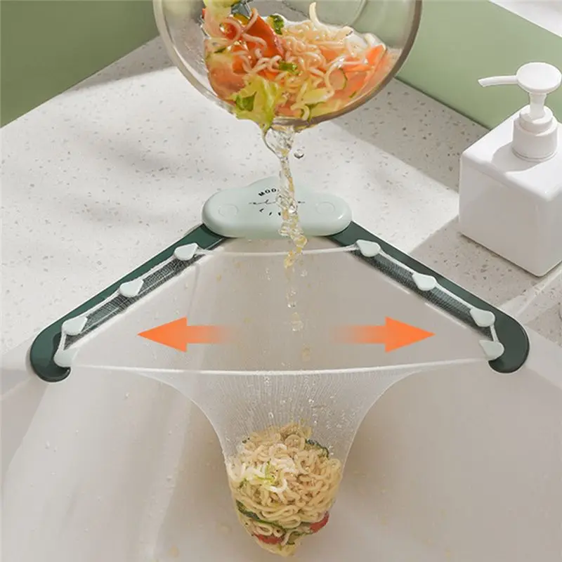 (A02R] 1Pcs New Lovely Cloud Drain Rack Sink Leftovers Filter Disposable Kitchen Waste Collection Bag with 50 Mesh Bags,Orange