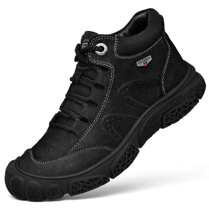 الرجال الكلاسيكية الرجعية في الهواء الطلق جلد طبيعي الأعمال الكاحل الأحذية اليدوية عارضة أحذية الشتاء الفراء أفخم الثلوج الأحذية