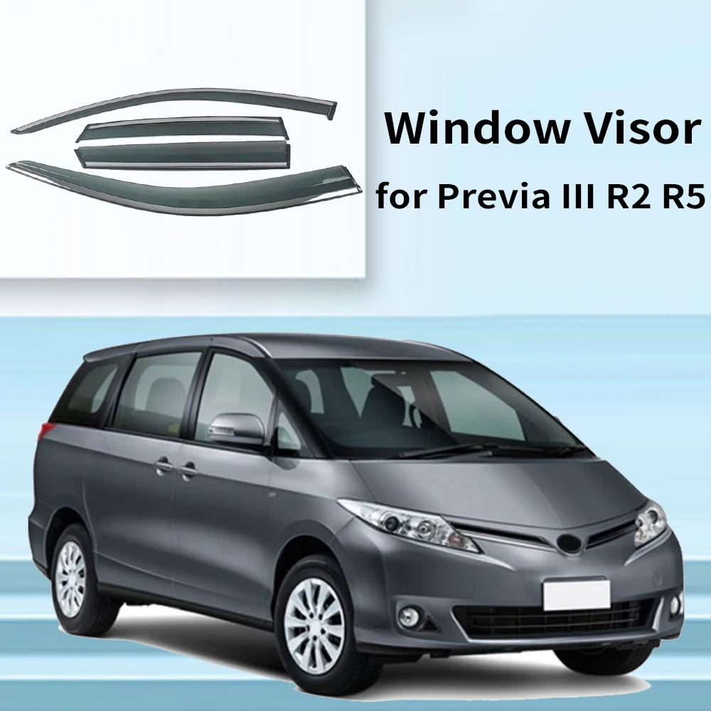 

Chrome Strips Rain Guards for TOYOTA Previa III R2 R5 2005-2019 Window Visor Wind Deflectors Door Visor Vent Shades Ventvisor