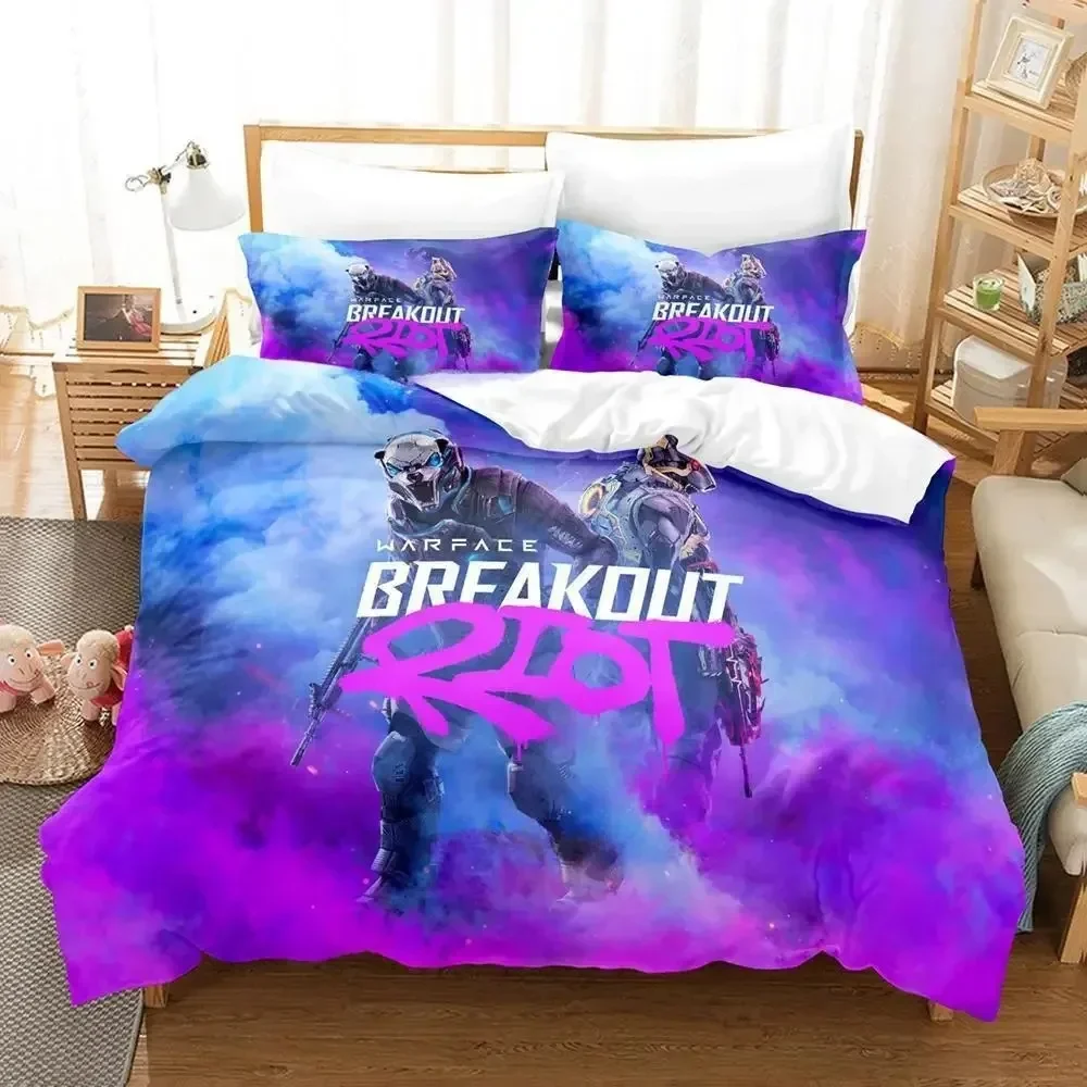 New Warface Breakout Bedding Set Single Twin Full Queen King Size Bed Set Adult Kid Bedroom Duvet cover Sets Anime Bed Sheet Set