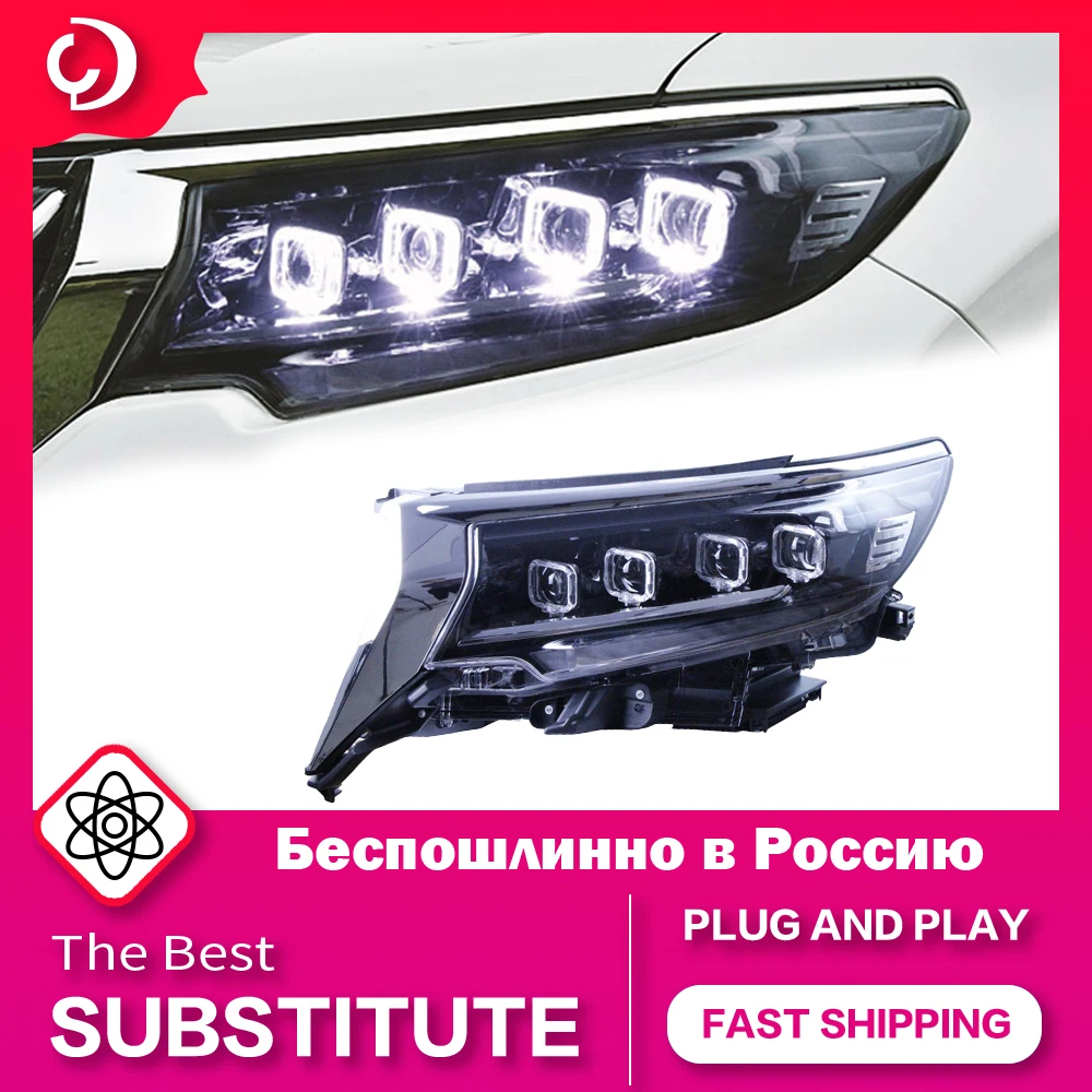 

AKD Car Styling Headlights for Toyota Prado 2018-2019 LED Headlight DRL Turn Signal Light Led Projector Auto Accessories