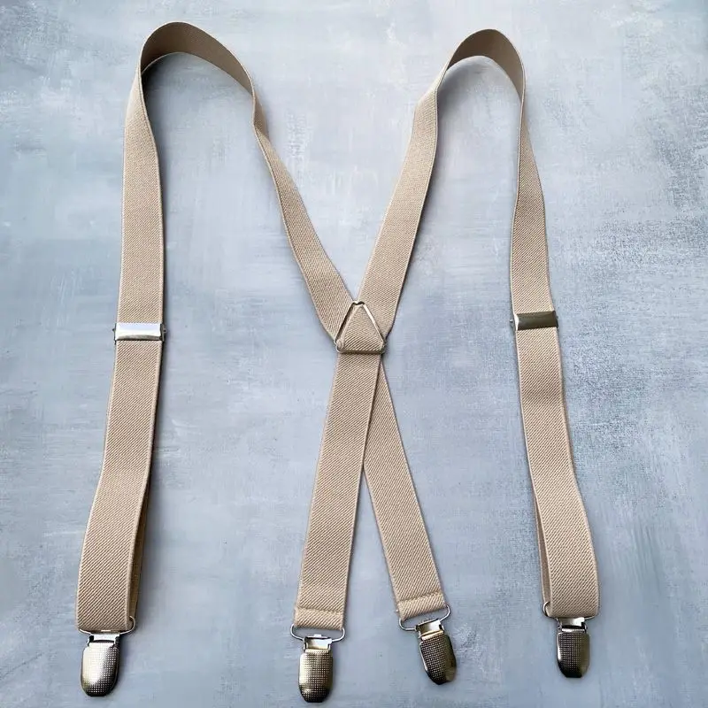 4 Clips Strap Suspender Clips Trouser Braces Adjustable Pants Straps Holders Universal Jean Suspender Clips Fashion Accessory