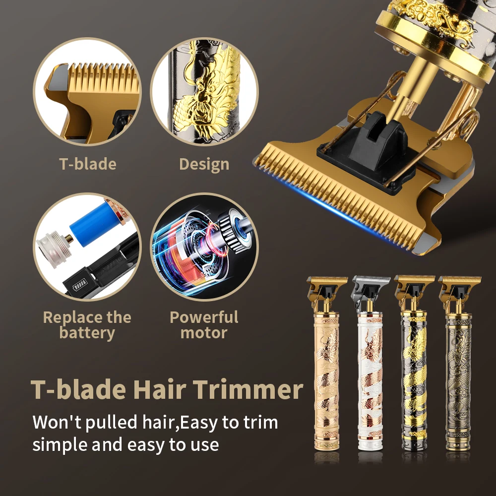 HYN-001 Hot Sale Vintage T9 Electric Cordless Hair Cutting Machine Professional Hair Barber Trimmer For Men Clipper Shaver