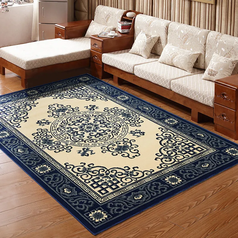 CX Chinese classical blue and white porcelain carpet European bedroom sofa coffee table living room bedside carpet