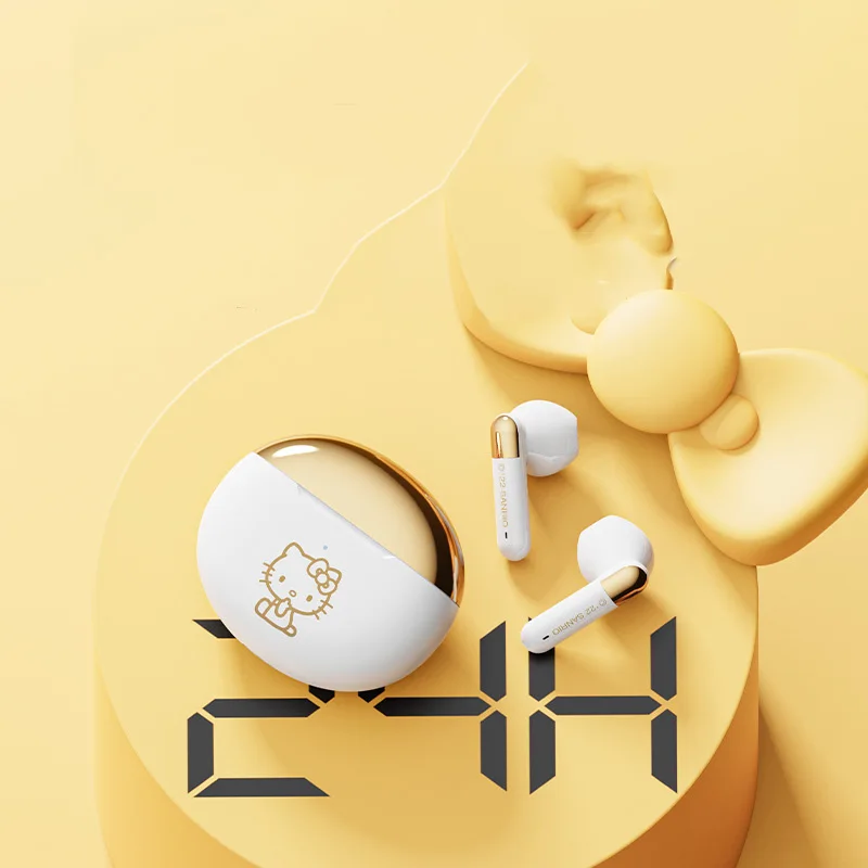 Anime Sanrio Wireless Bluetooth Headset Hello Kittys Cute Kawaii Extra Long Range Portable Binaural Stereo Sound Toys Girls Gift