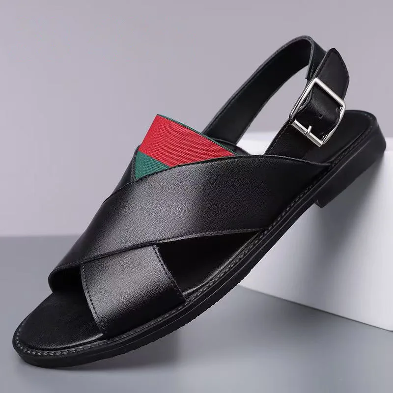 

Large size sandals men's summer new versatile outer wear non-slip soft-soled outdoor buckle seaside beach shoes