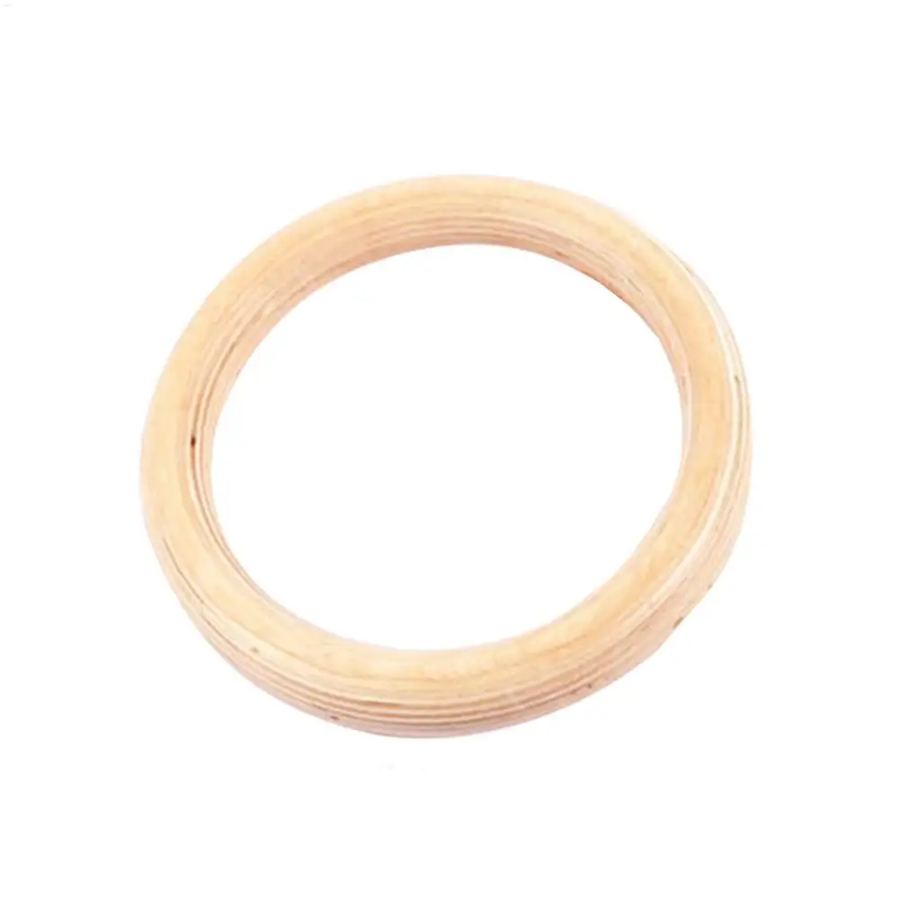 Birch Wood Gymnastic Rings Pull Up Gym Ring for Home Fitness Strength Training Adjustable Straps for Optional