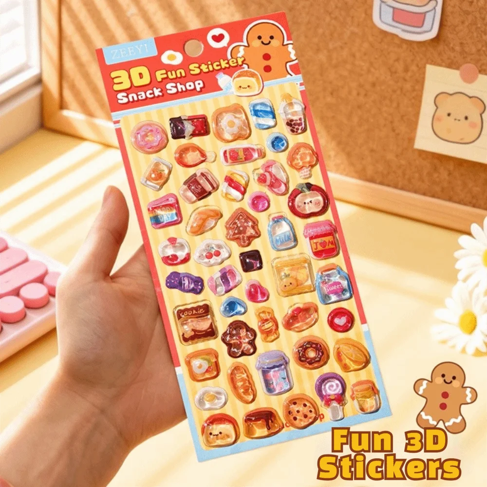 Capybara/Cat 3D Embossed Glass Sticker DIY Waterproof Glass Decals Mobile Phone Decoration Sticker