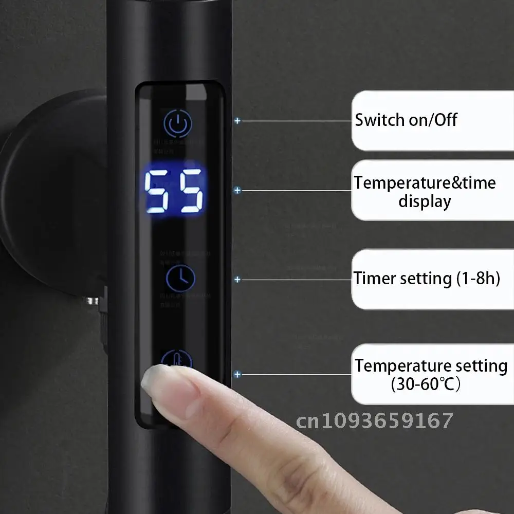 Touch screen digital display thermostat switch temperature controller timer for bathroom electric towel heated warmer rack rails