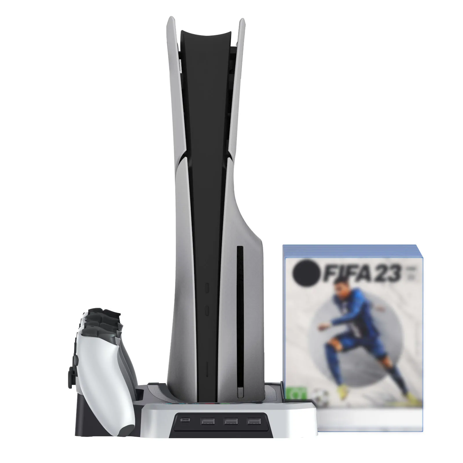 수직 스탠드 RGB 냉각 스테이션, PS5 프로 콘솔 베이스, 거치대 듀얼 충전 도크, PS5 /PS5 슬림 디스크 및 디지털 에디션용